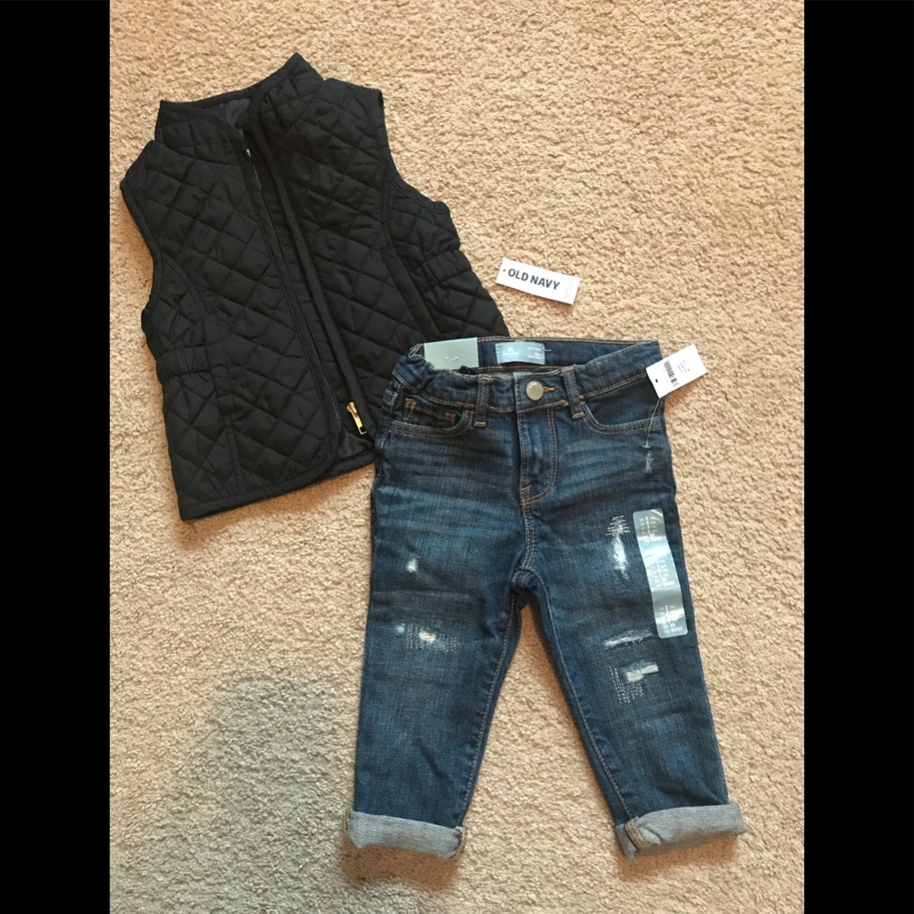 Toddler 2T Gap jeans and Old Navy vest